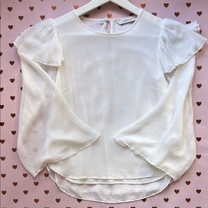 Rebecca Taylor Ruffle Silk Chiffon Blouse